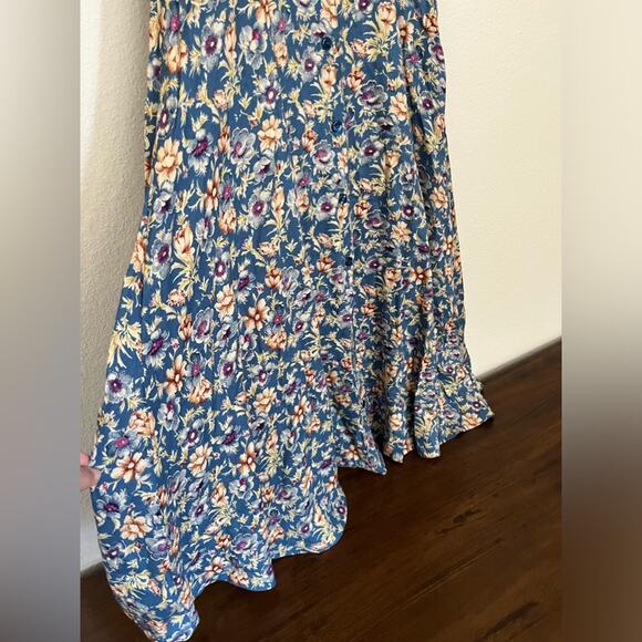 Vtg90’s V neck button front floral boho cottagecore coquette midi dress Sz S - Picture 12 of 12